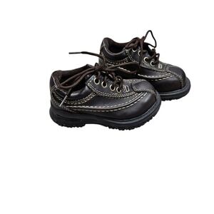 Graphite Brown Leather Oxford Dress Shoes Toddler Lace Up Casual‎ Size 6M